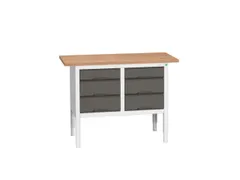 werkbank,HxBxD 830-930x1250x600mm,multiplexblad,uitrusting: 6lades