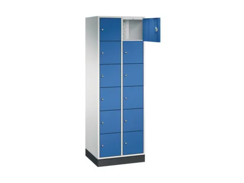 lockerkast,RAL 7035/RAL 5010,HxBxD 1950x620x500mm,2x6vakken,cil.-slot