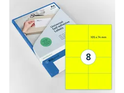 Etiket Rillprint 105x74mm fluorgeel 800 etiketten
