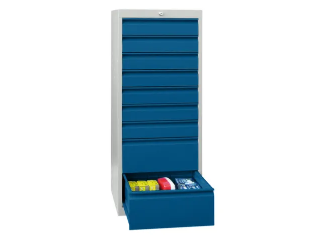 ladekast HxBxD 1200x500x600mm 9laden slot RAL7035 front RAL5010