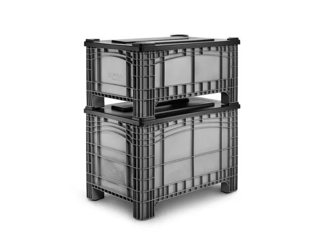 oplegdeksel,PE,v. container met grote capaciteit,BxD 1200x800mm,grijs