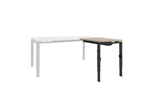 Bureau Linesto N4 aanbouwtafel 80x60cm robson eiken 25mm zwart