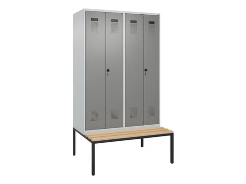 locker met bank,voor scheiding van kleding,HxBxD 2120x1200x815mm,4vak