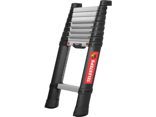 telescopische aanlegladder,9trede(n),balk L 0,76-2,9m,geëloxeerd