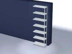 magazijnstelling,aanbouwveld,HxBxD 3000x1000x400mm,vaklast 125kg