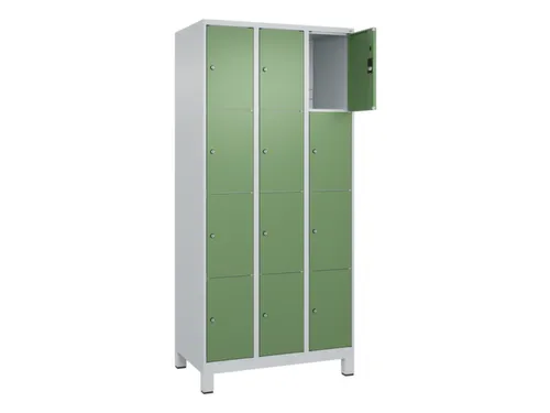 lockerkast,HxBxD 1950x900x500mm,3x4vakken,vak B 300mm,cil.-slot,voeten