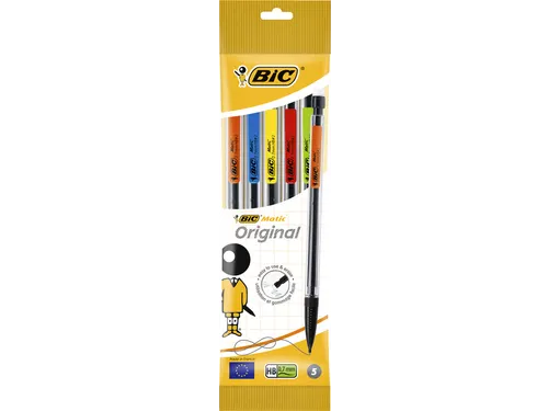 Vulpotlood Bic Matic Original HB 0.7mm assorti zak à 5 stuks