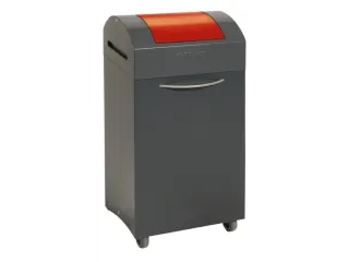 Afvalbak 60 Liter 790x380x320mm Plaatstaal 2 Wielen Klep Rood - 1
