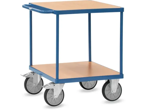 Tafelwagen 2497 600kg 700x700mm 2 etages hout RAL5007