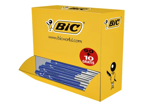 Balpen Bic M10 medium blauw doos 90+10 gratis