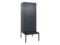 PBM-locker met bank,HxBxD 2120x800x815mm,2vak,vak B 400mm,draaigrendel