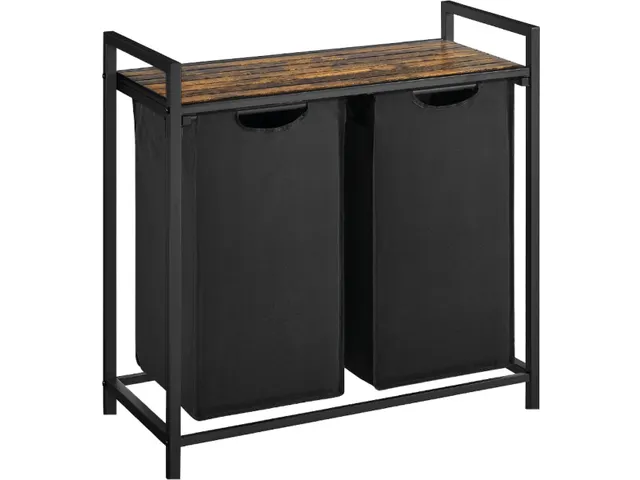 BRASQ Wasmand 2 vakken Zwart LB200