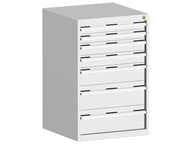 ladekast HxBxD 1000x650x525mm 7laden romp RAL7035 front RAL7035