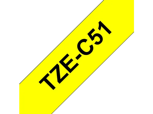 Brother TZe-C51 labeltape zwart op fluorescerend geel – breedte 24 m