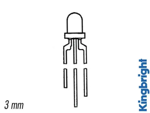 L-115WEGW LED 3mm Rood/Groen WIT Diffuus 50MCD