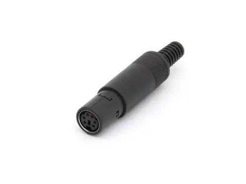 Vrouwelijke 6P Mini-Din Plug - Zwart