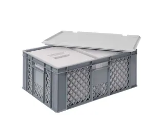 Euronorm-stapelbak,m. 2isoleerboxen,HxLxB 240x600x400mm,43/10,4l,HDPE - 1