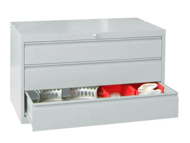 Ladenkast HxBxD 600x1023x600mm 3 Laden Ral7035