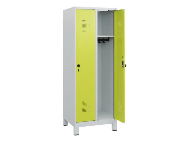 schoollocker,HxBxD 1630x600x500mm,2vak,vak B 300mm,draaigrendel,voeten