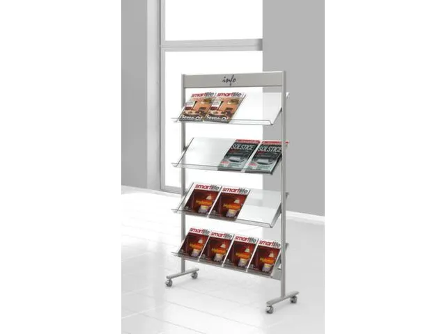 Folderrek Voor 12x Din A4 4 Acrylglas Houders 1600x710x350