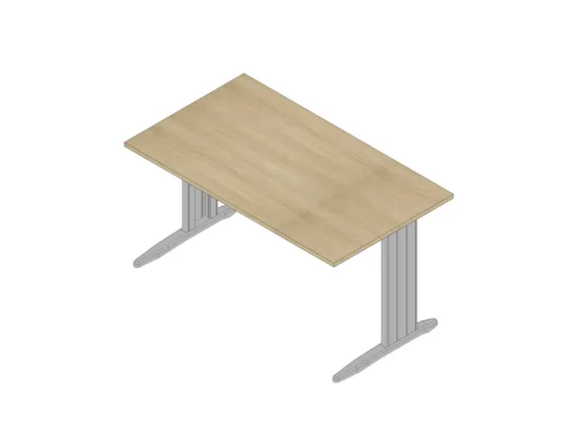 bureau,HxBxD 730x1400x800mm,blad eiken,C-voet aluminium