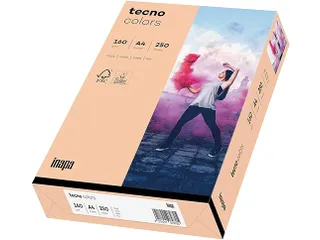 Inapa Tecno colors Gekleurd papier A4 Zalm Roze 160 gram 250vel - 1