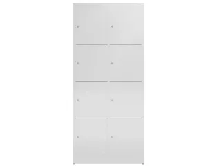 Lockerkast 1800x800x500mm 2x4 vakken cilinderslot, sokkel, RAL7035 - 2