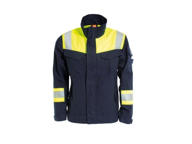 Sioen Barcley signalisatie (regen) jas / parka fluo geel /marine