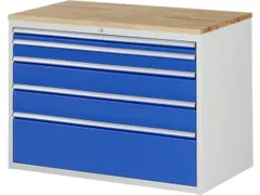 ladekast 825x1145x650mm 5laden cilinderslot RAL7035 RAL5010 beuken