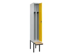 locker met bank,voor scheiding van kleding,HxBxD 2120x300x815mm,1vak
