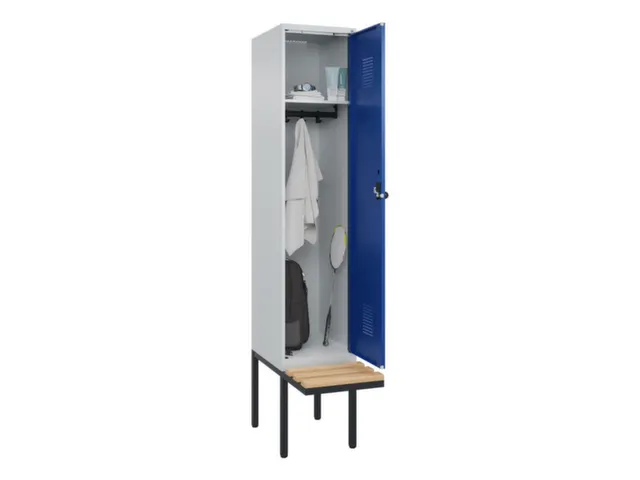 locker met bank,HxBxD 2120x400x815mm,1vak,vak B 400mm,draaigrendel