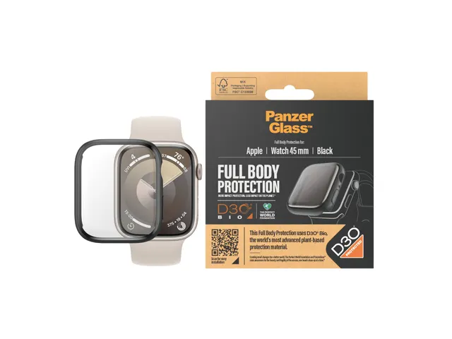 PanzerGlass Full Body Black w. D3O Apple Watch Series 9 | 45mm, A