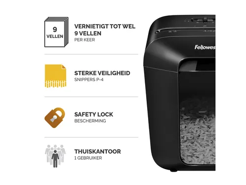 Papiervernietiger Fellowes Powershred LX50 snippers 4x37mm zwart P-4