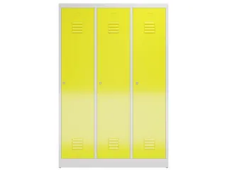 garderobekast 1800x1185x500mm 3vak klink sokkel romp RAL7035 RAL1018 - 2