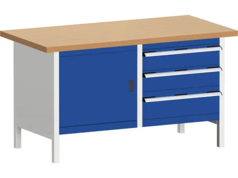 werkbank met opbergruimte,HxBxD 840x1500x750mm,beukenblad