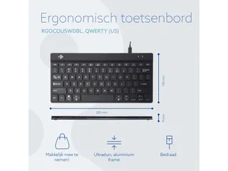 Toetsenbord R-Go Ergonomisch Compact Break QWERTY (US) Zwart - 7
