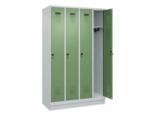 locker,HxBxD 1950x1200x500mm,4vak,vak B 300mm,draaigrendel,sokkel