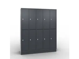 lockerkast draaigrendel 1800x1480x500 5x2vakken RAL7021 front RAL7021