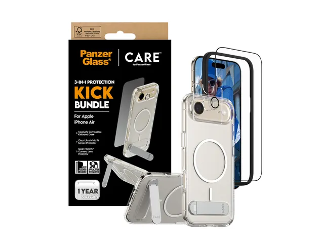 PanzerGlass | CARE by 3-in-1 Feature Kick Bundle iPhone Air, App