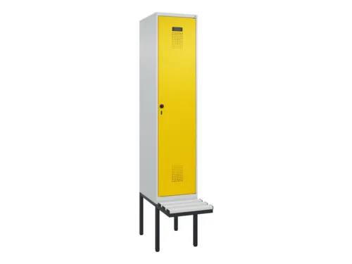 locker met bank,voor scheiding van kleding,HxBxD 2120x400x815mm,1vak