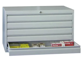 ladekast HxBxD 600x1023x600mm 5laden slot RAL7035 front RAL7016 - 1