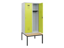 locker met bank,HxBxD 1950x800x815mm,2vak,vak B 400mm,cilinderslot