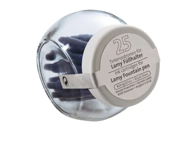 Inktpatroon Pelikan voor Lamy vulpen koningsblauw pot à 25 stuks