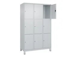 lockerkast,HxBxD 1950x1200x500mm,3x3vakken,vak B 400mm,cil.-slot