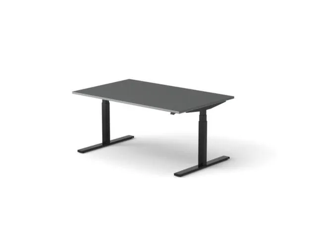 Elektrisch ihv bureau,HxBxD 650-1310x1600x1000mm,blad donkergrijs