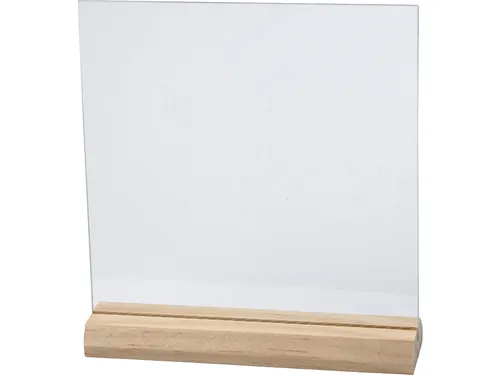 Glasplaat Creativ Company 15.5cmx15.5cm met houten voet 10 stuks