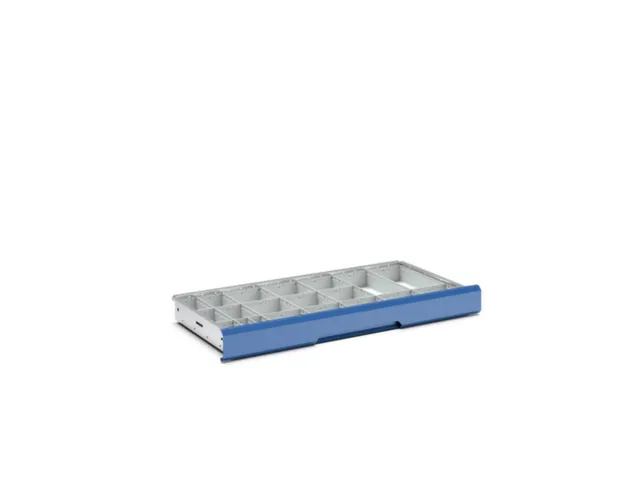 lade-indelingsset,33vakken,v. kast BxD 1050x550mm,PP,lichtgrijs