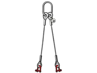 Staaldraadstroppen 2strengen 2.8t 0-45° Kabel Ø 14mm Harpsluiting - 3