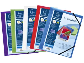 Elastomap Exacompta Kreacover A4 3 kleppen PP assorti - 1
