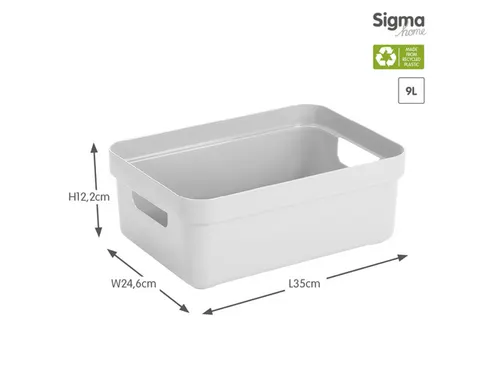 Sigma Home opbergbox 9L wit - 35x24,6x12,2cm